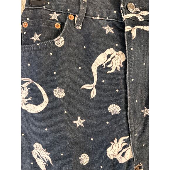 Zara Woman The Trevor Full Length Jeans 2 Black Mermaid Sea Shell Straight Leg‎ - Picture 6 of 11